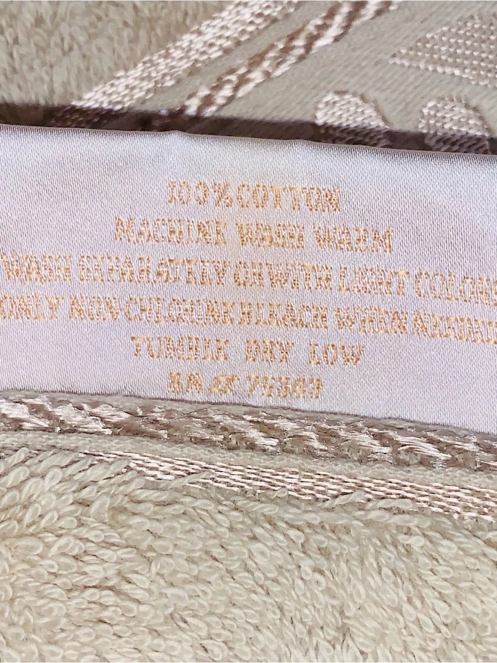 Wellesley Manor Luxury 100% Cotton Embellished Towels Taupe Tan 6-Piece Set NWT